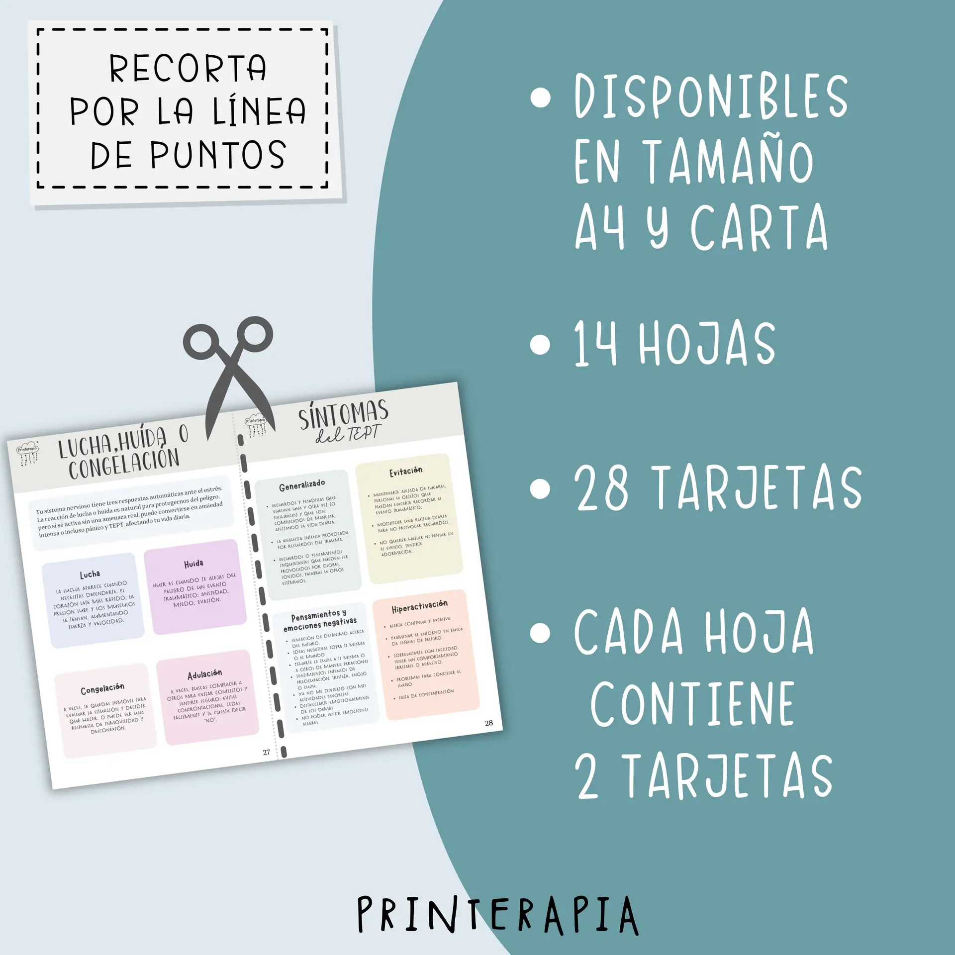 Tarjetas imprimibles TEPT – Recursos para trauma y calma