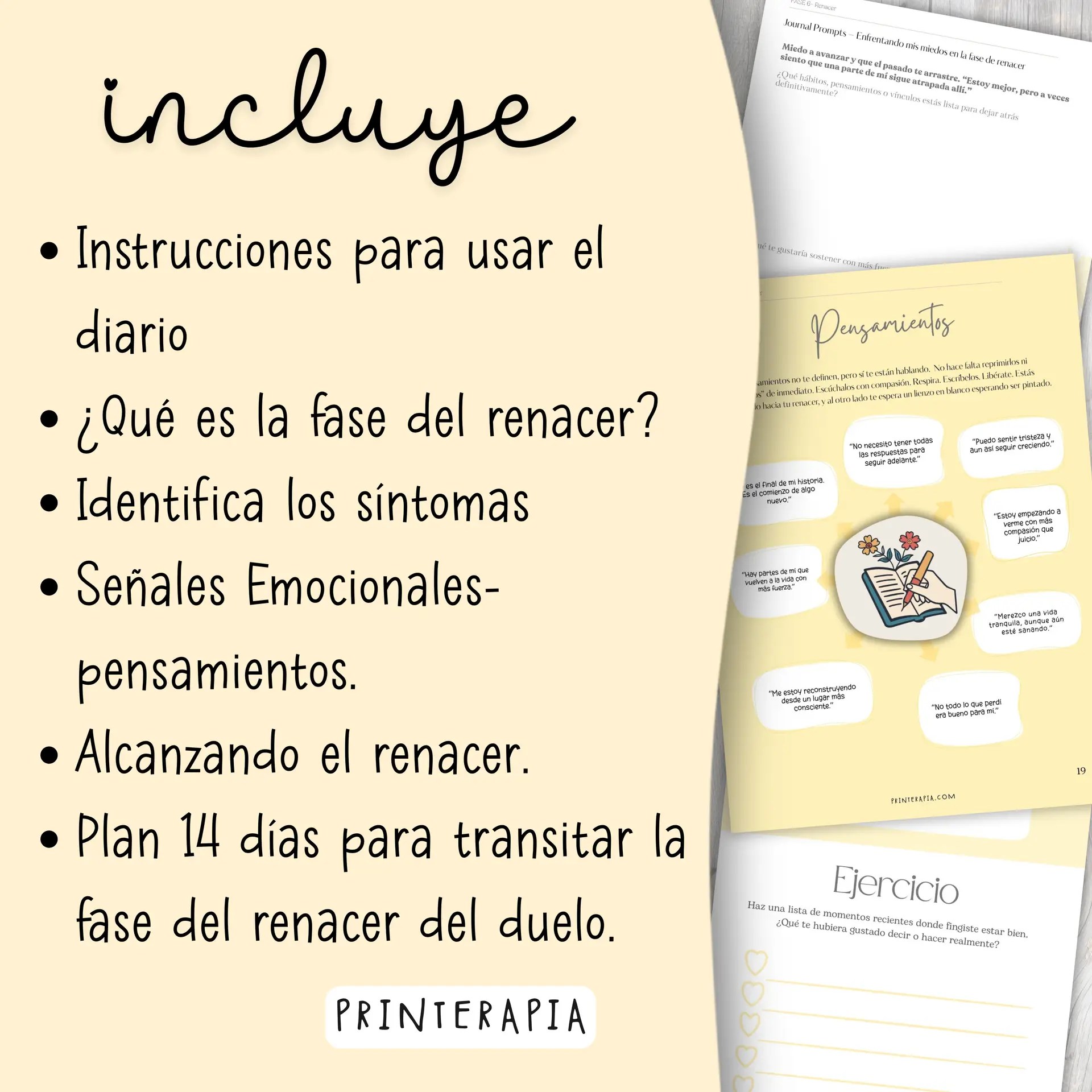 Diario terapéutico imprimible – Renacer tras una ruptura