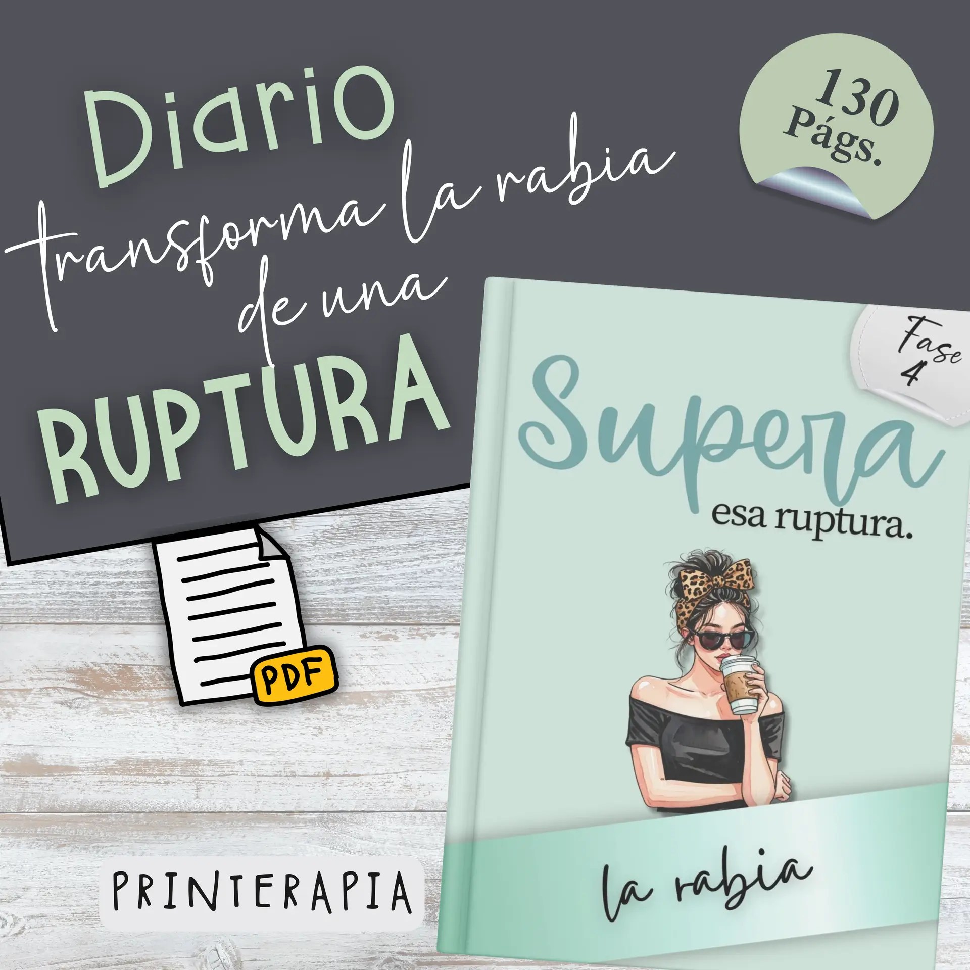Pack 6 Diarios Terapéuticos – Superar una Ruptura