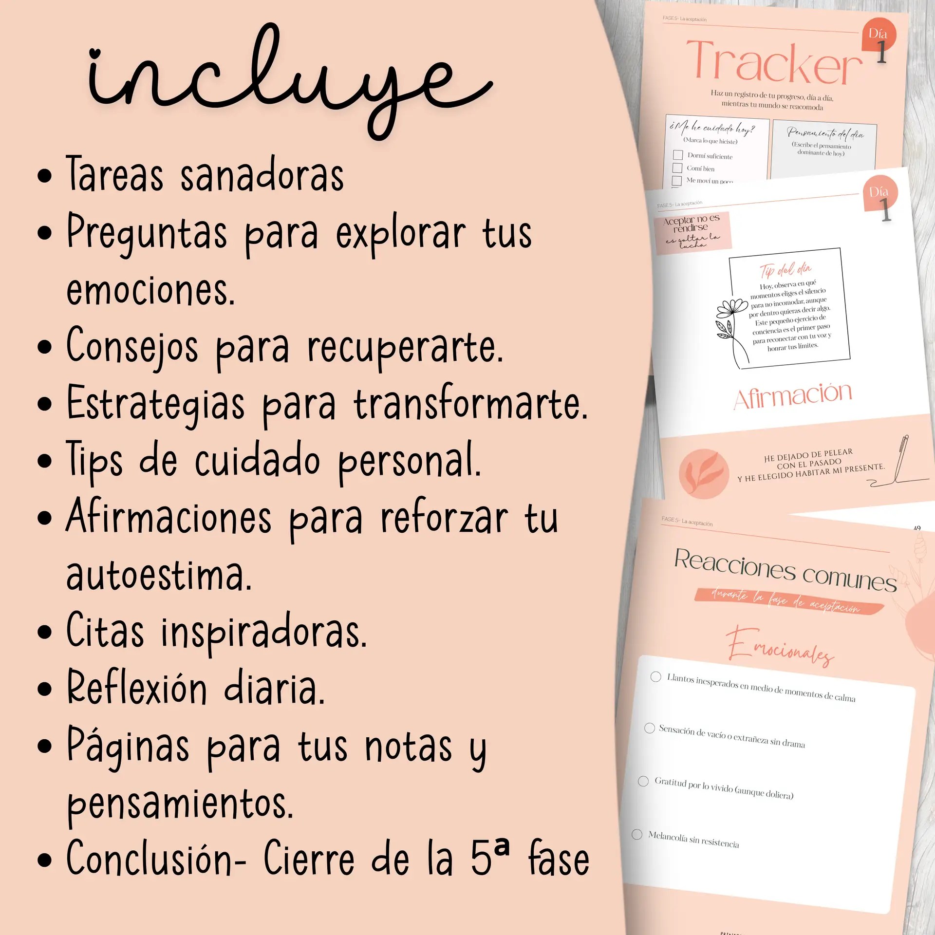 Diario imprimible para aceptar una ruptura