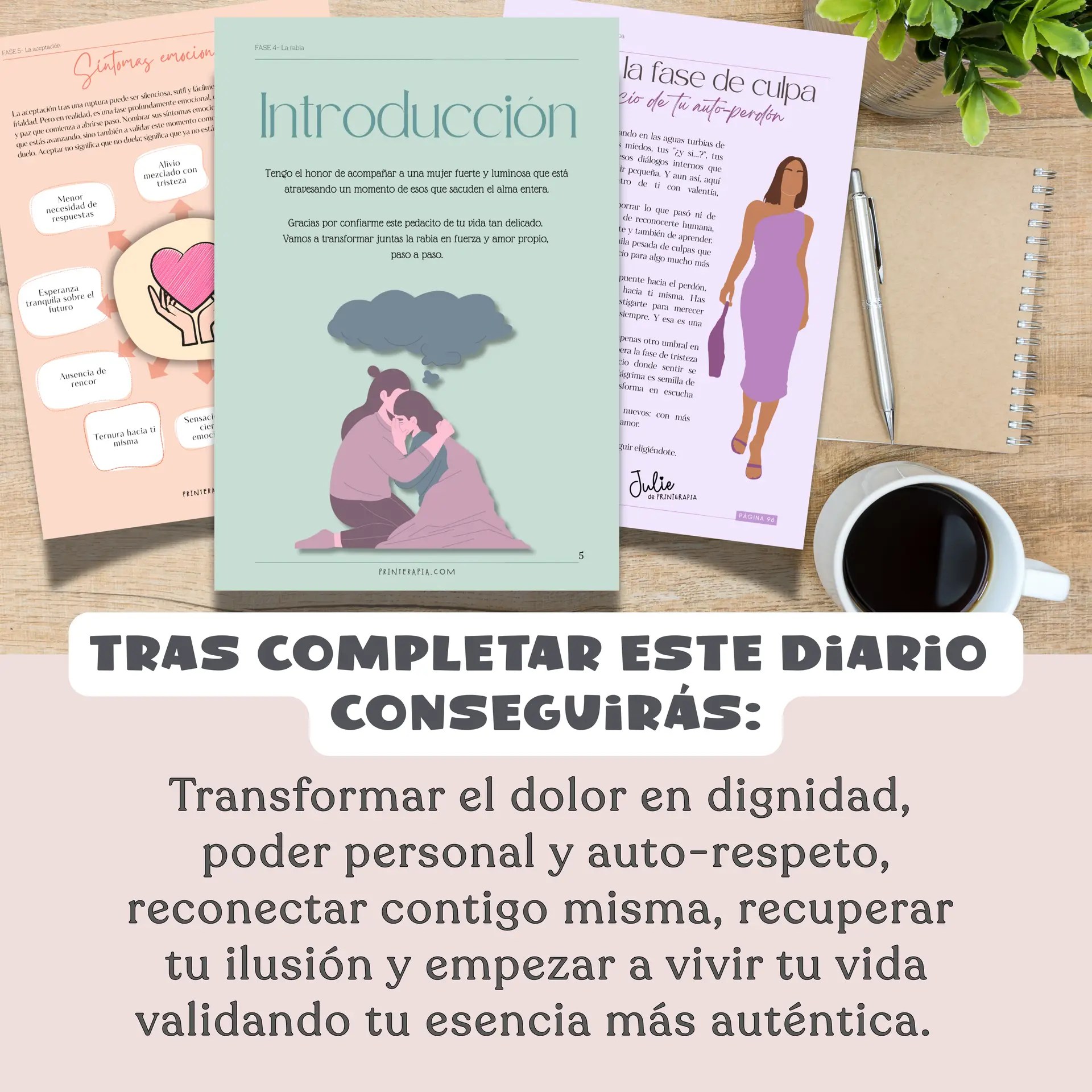 Pack 6 Diarios Terapéuticos – Superar una Ruptura