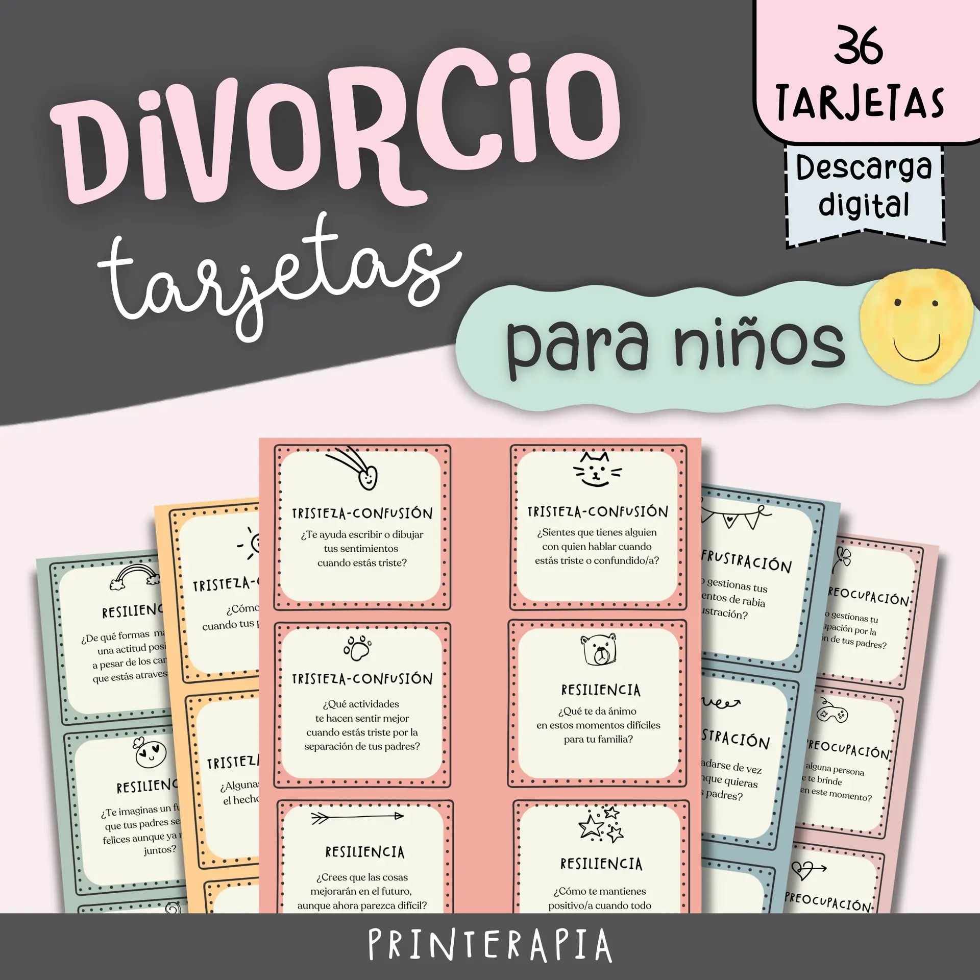 Tarjetas divorcio niños – Gestión emocional PDF