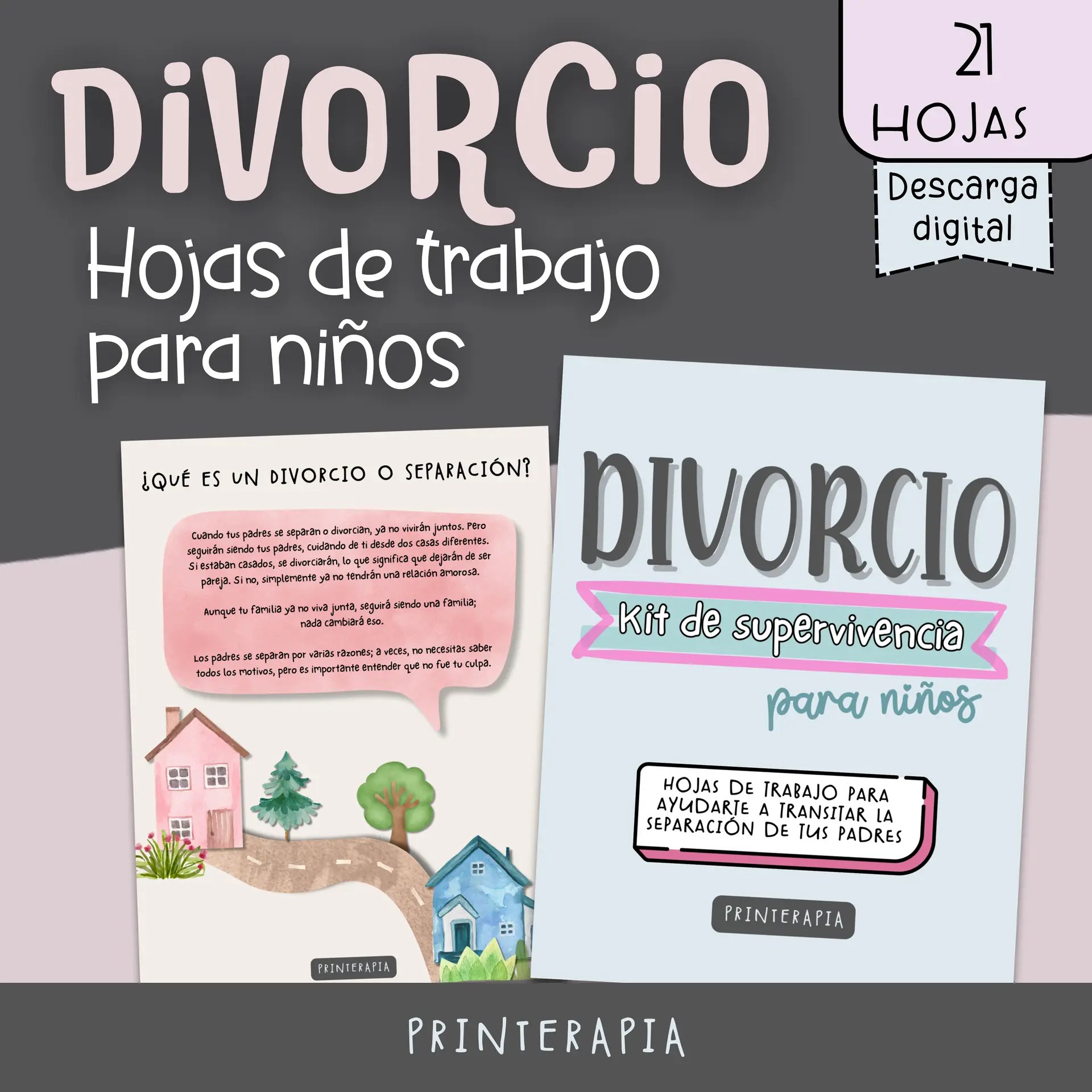 Cuaderno divorcio niños – Hojas terapéuticas PDF