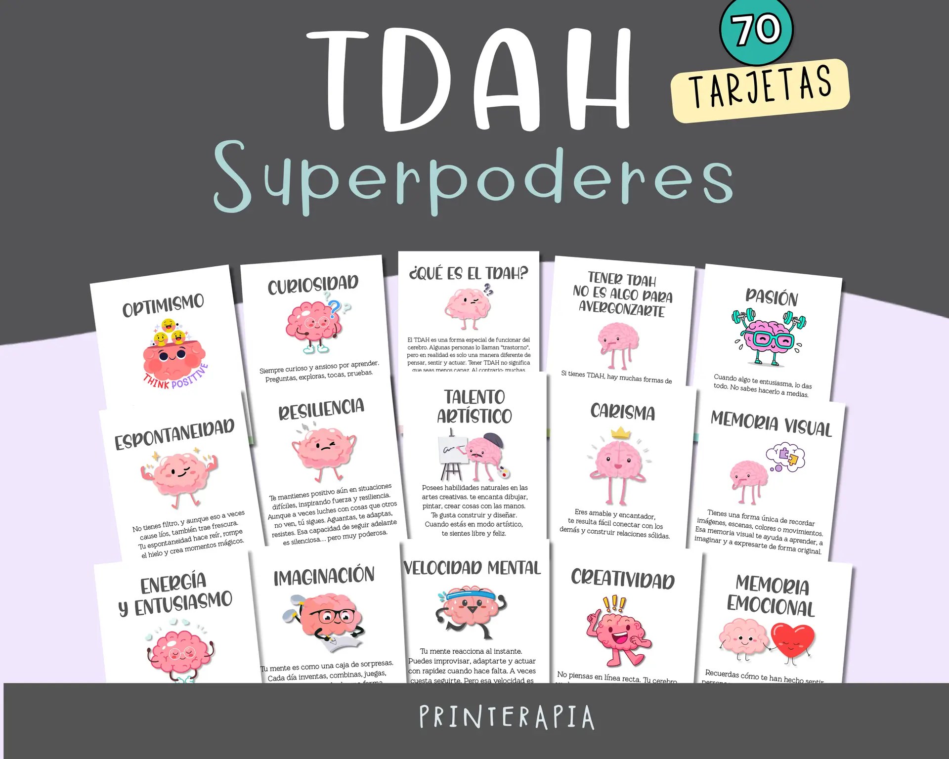 Tarjetas TDAH niños – Autoestima y fortalezas PDF