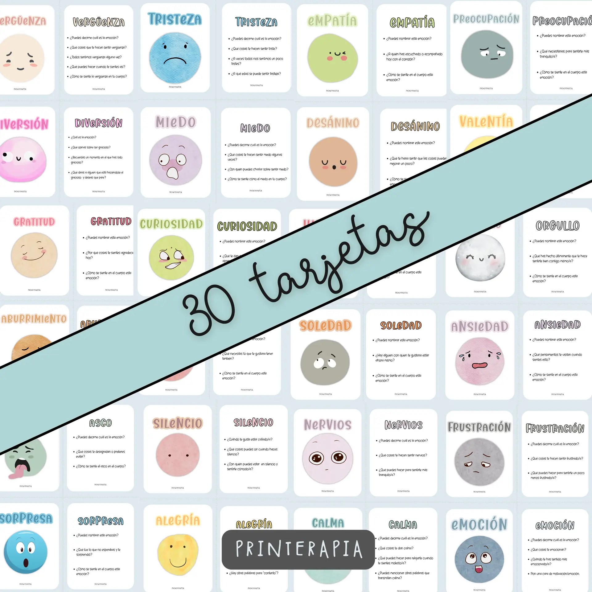 Tarjetas emociones niños – Gestión emocional PDF