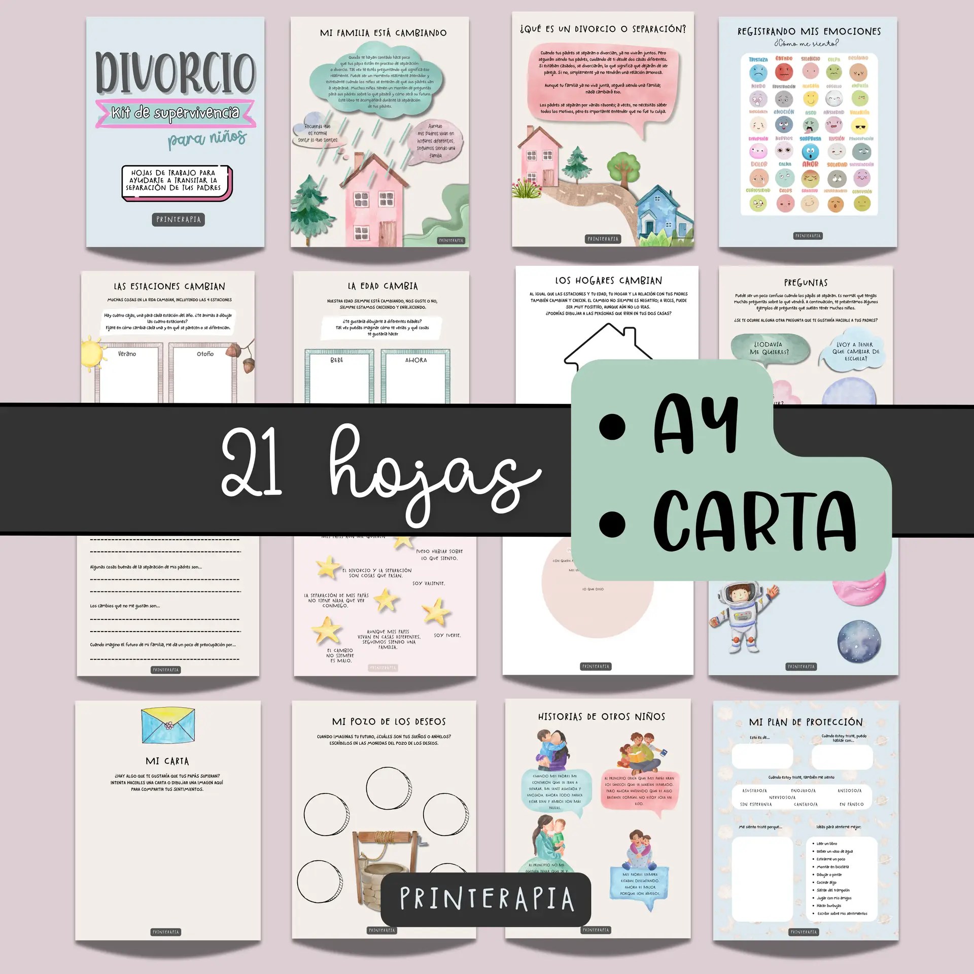 Cuaderno divorcio niños – Hojas terapéuticas PDF
