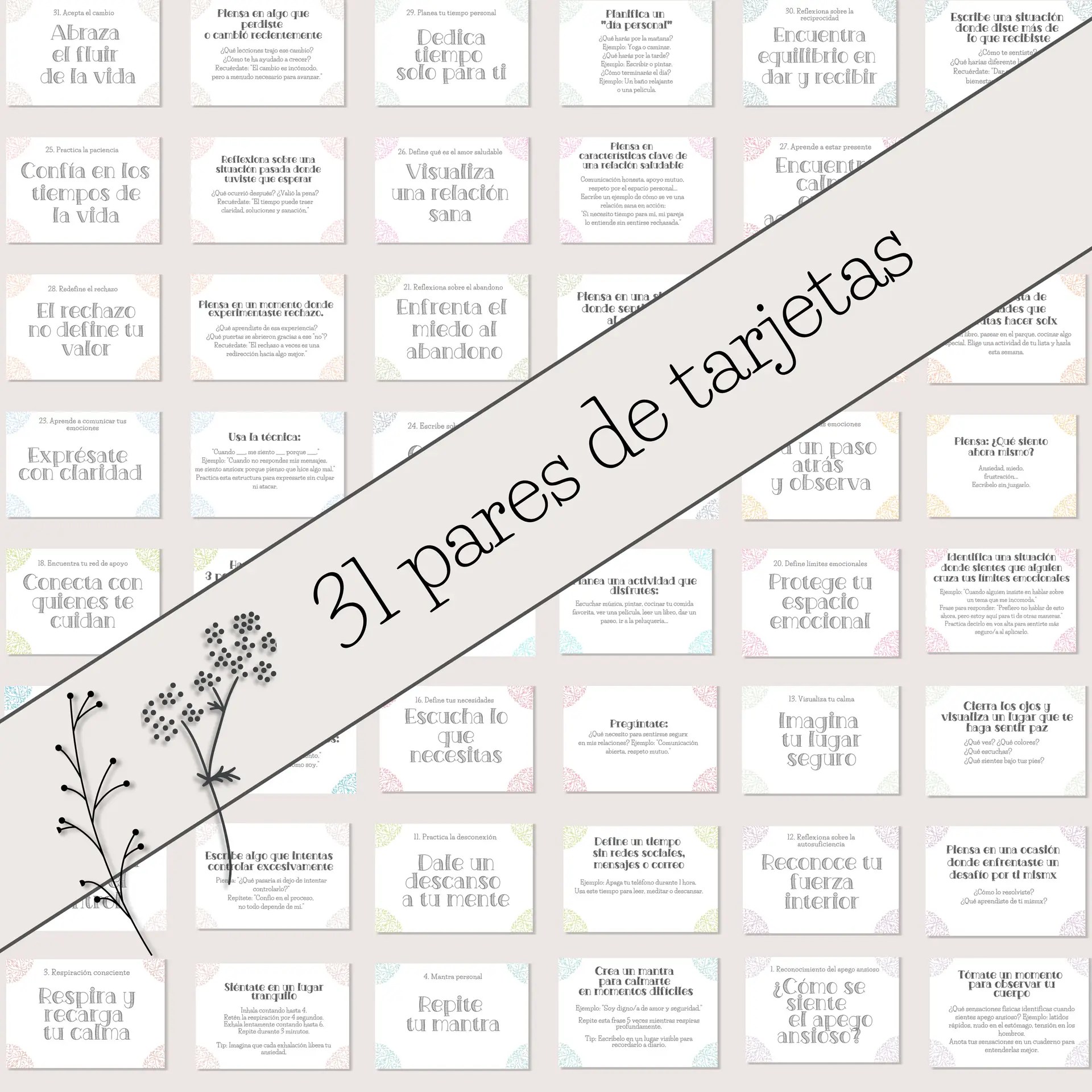 Tarjetas apego ansioso – Autocuidado y relaciones PDF