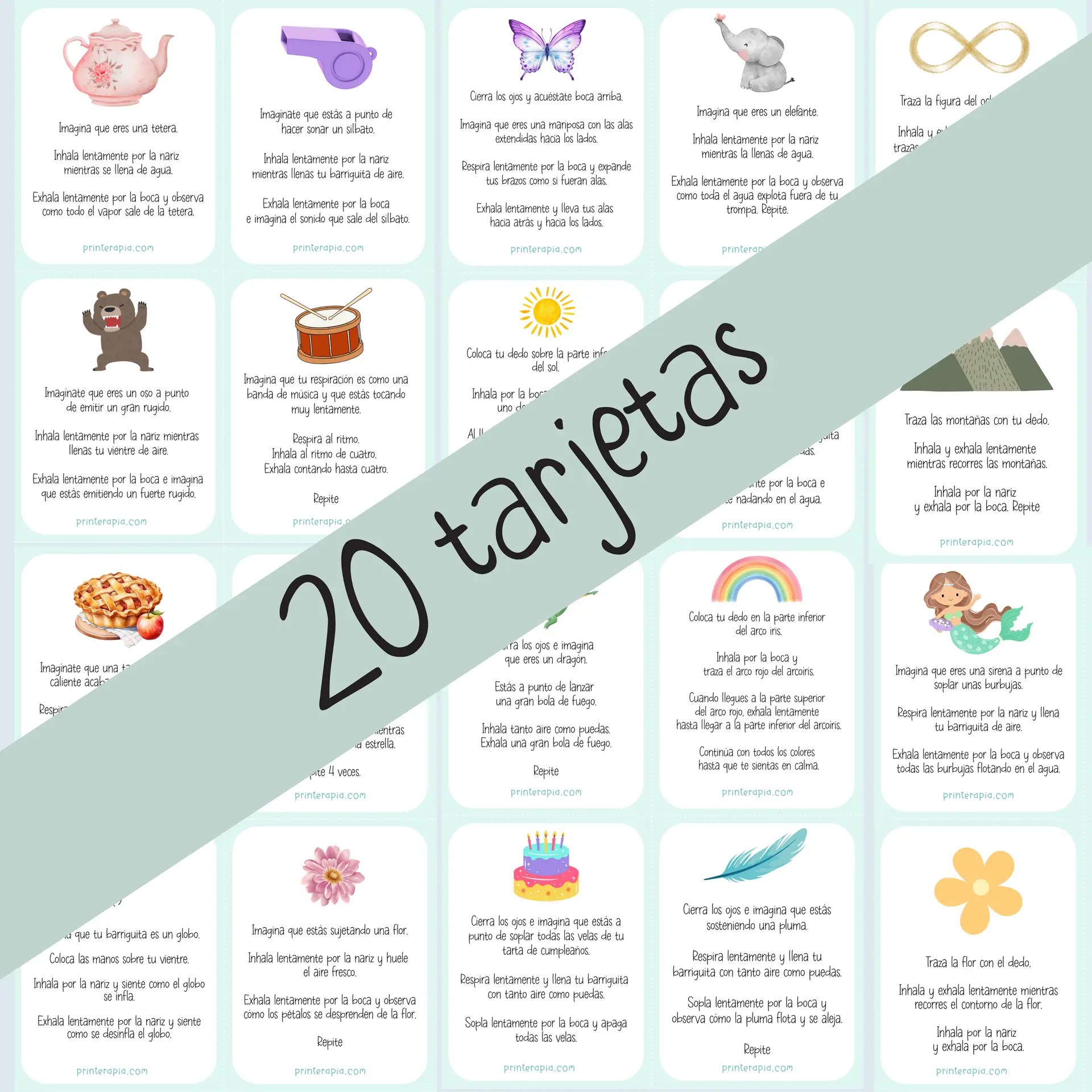 Tarjetas respiración niños – Mindfulness y calma PDF