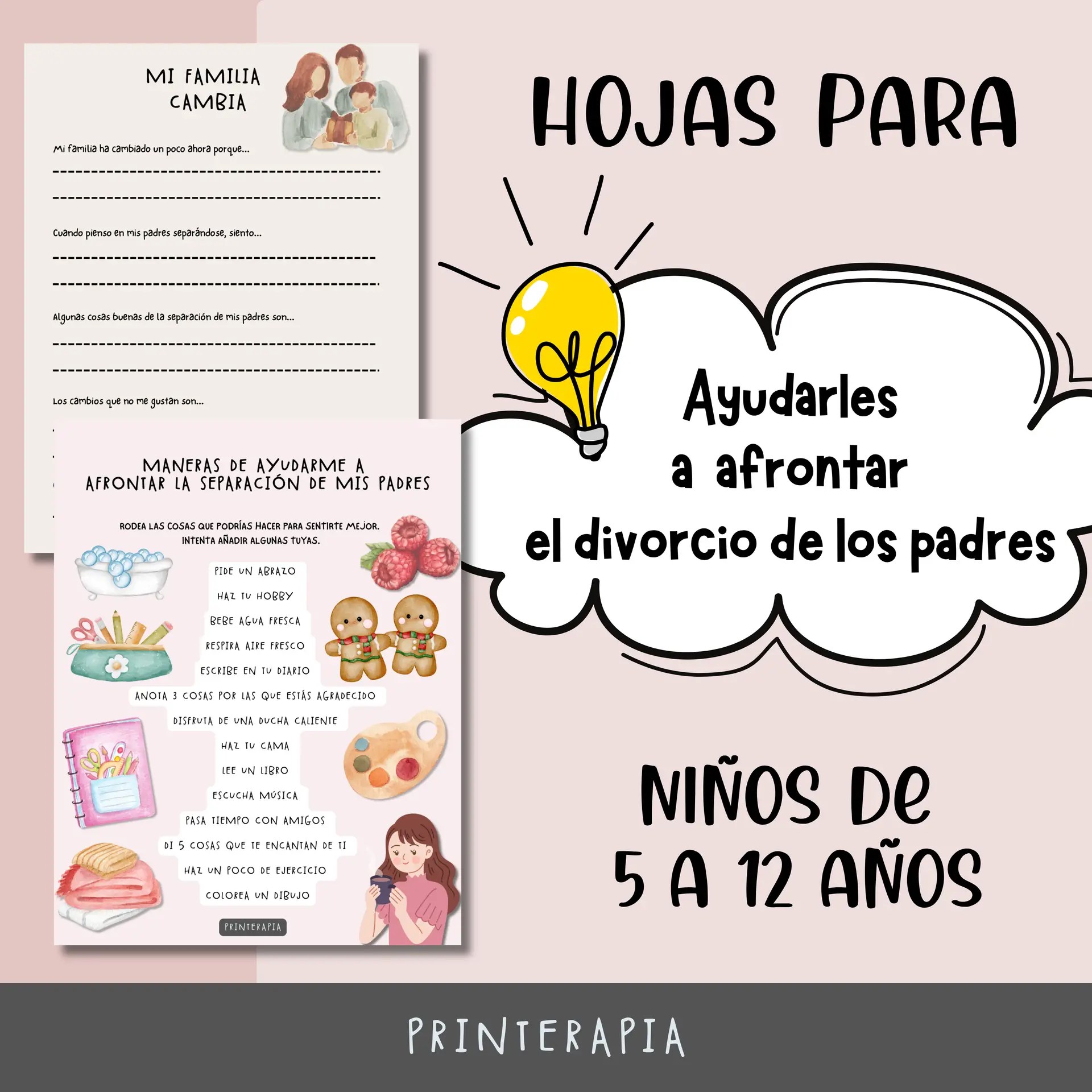 Cuaderno divorcio niños – Hojas terapéuticas PDF