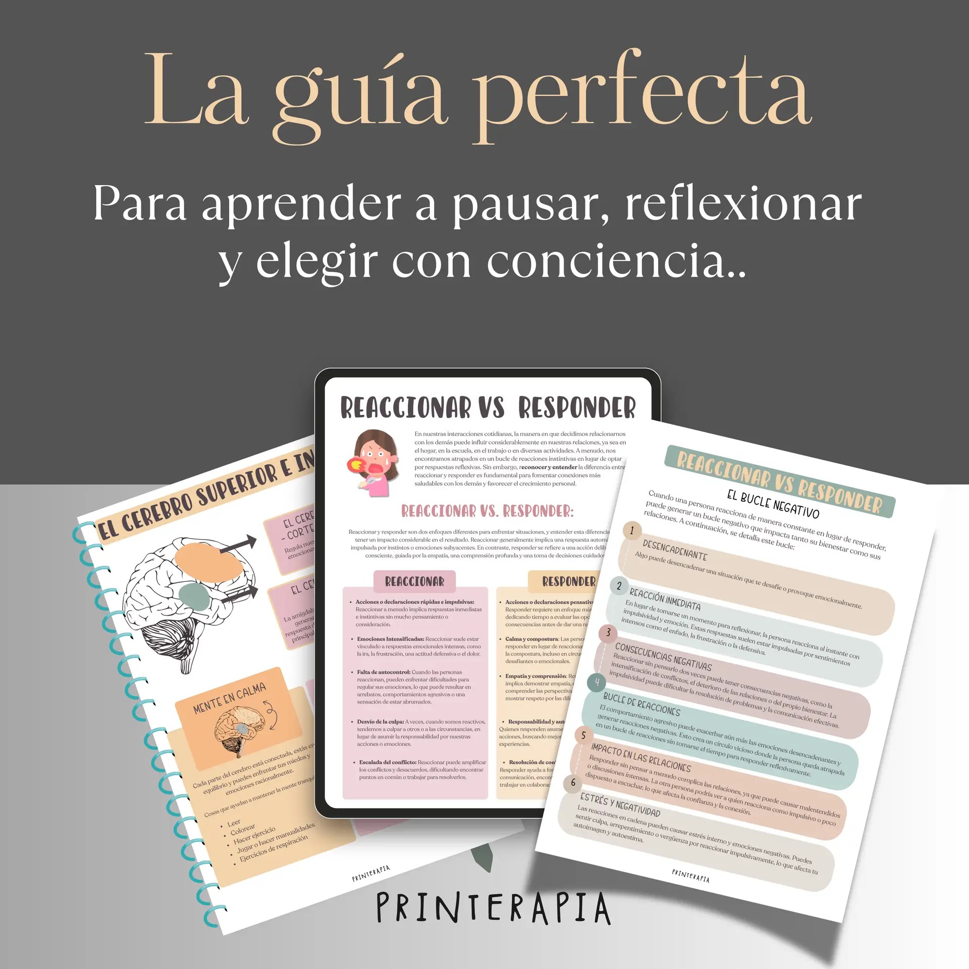 Reaccionar vs Responder PDF. Herramienta de autocontrol y resolución de conflictos.