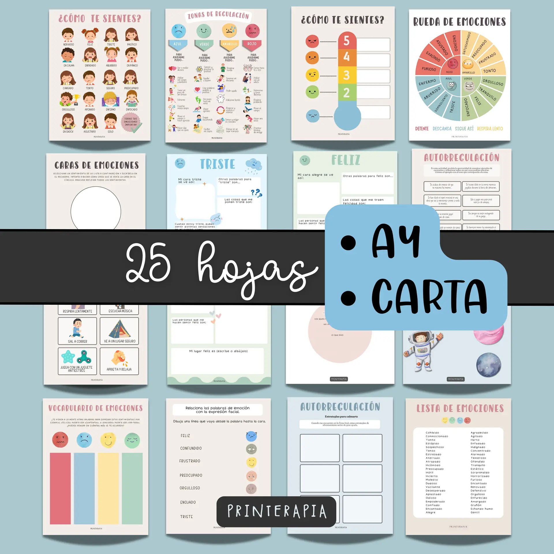 Zonas de regulación niños - Hojas de trabajo PDF