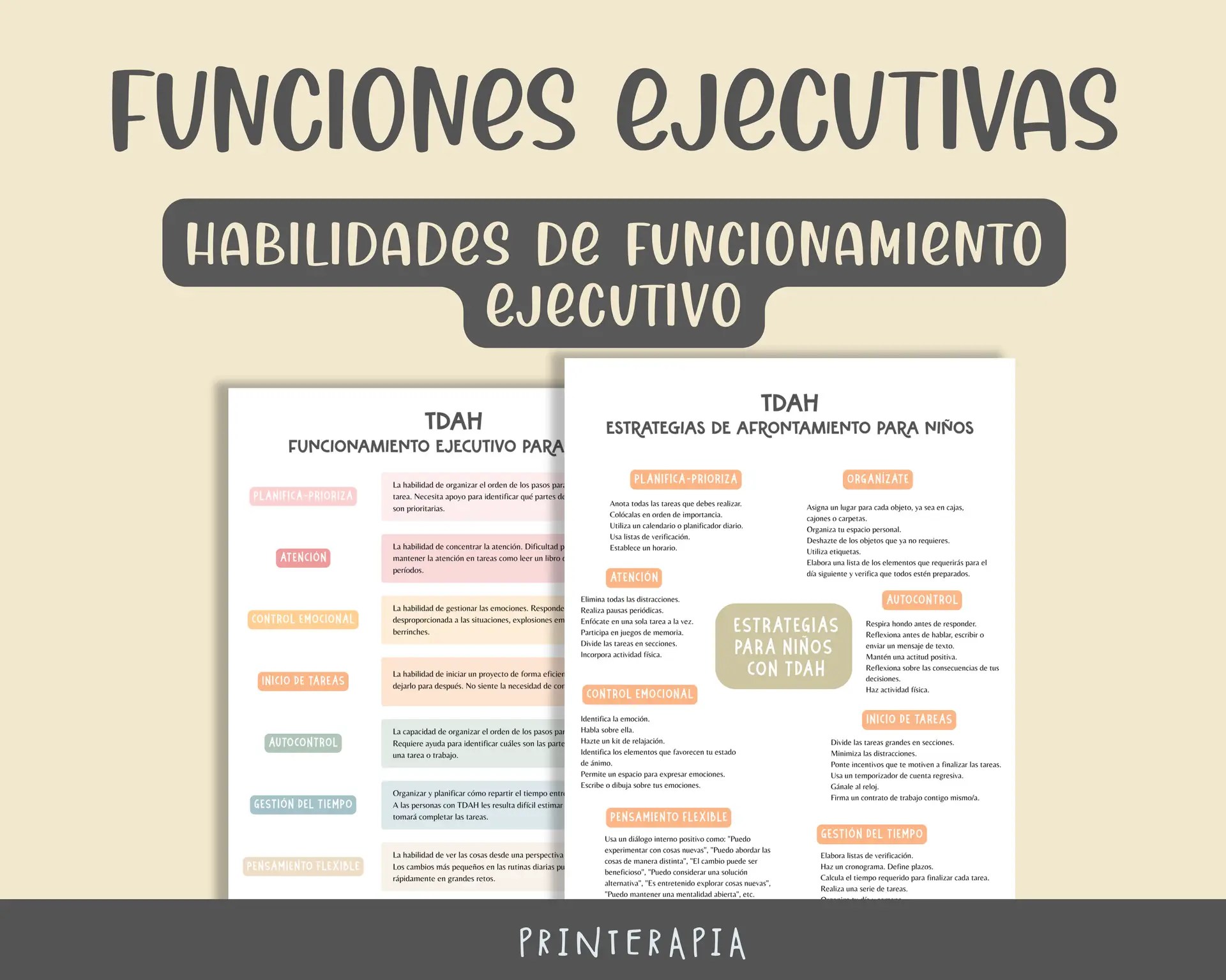 TDAH niños – Infografías funciones ejecutivas PDF
