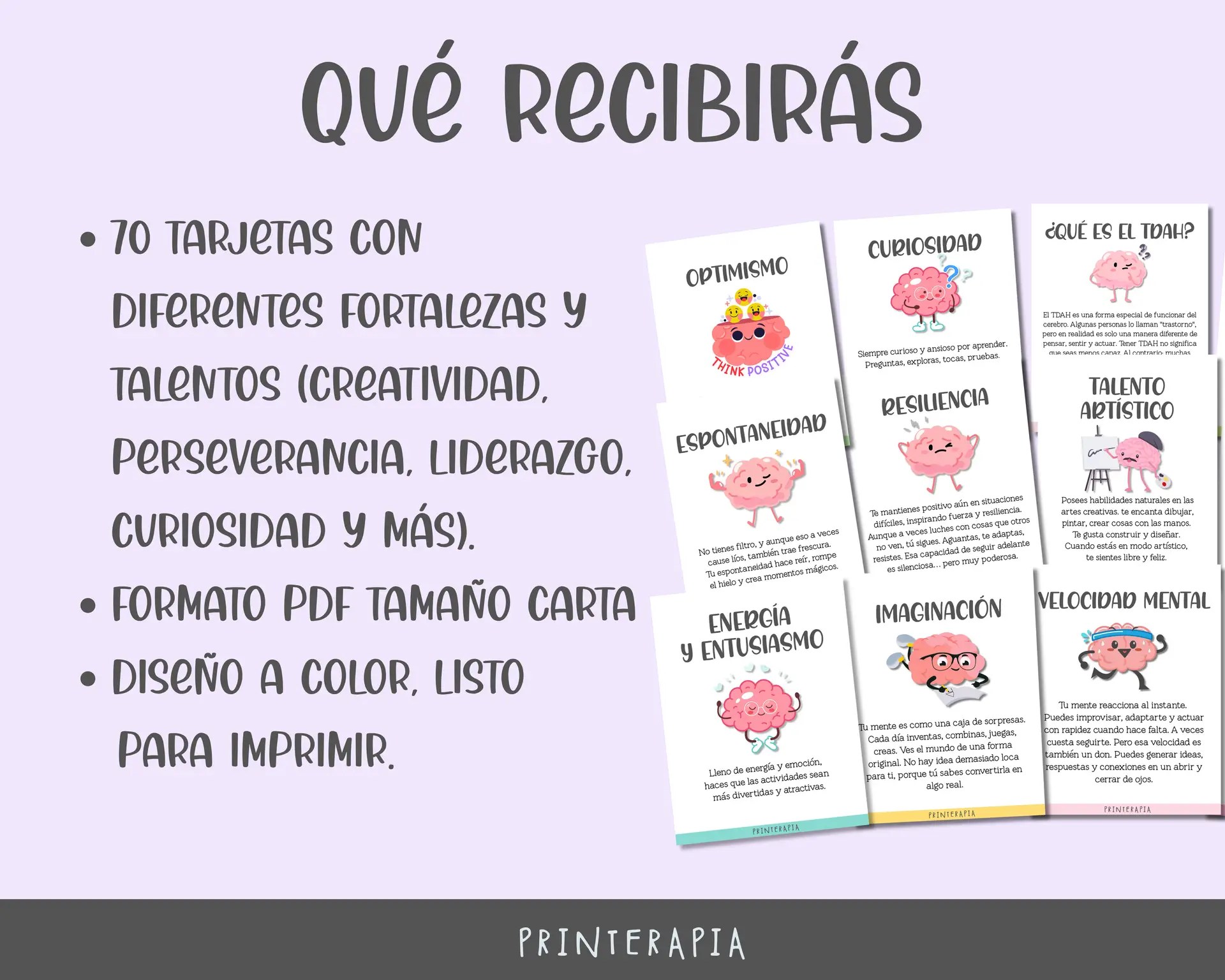 Tarjetas TDAH niños – Autoestima y fortalezas PDF