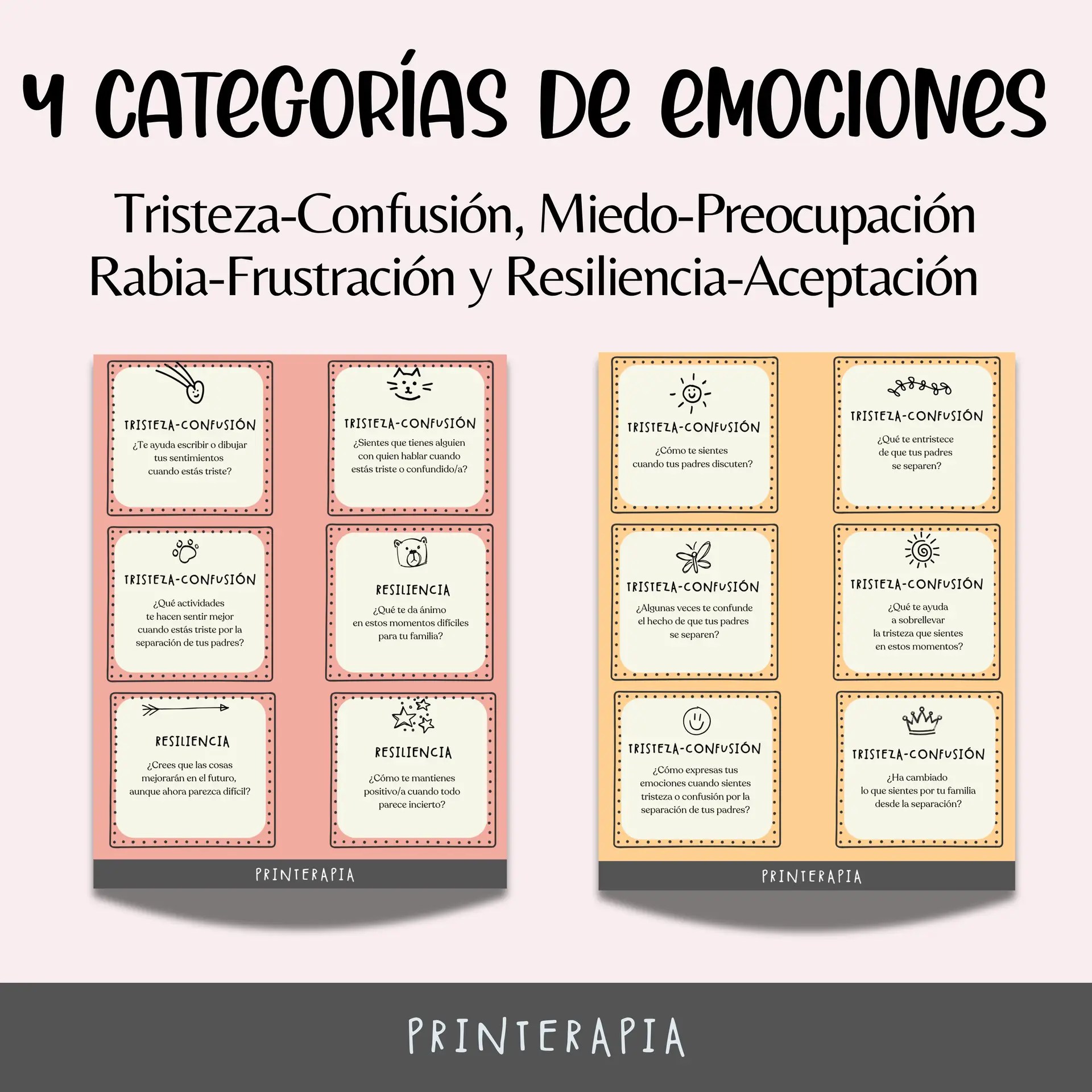 Tarjetas divorcio niños – Gestión emocional PDF