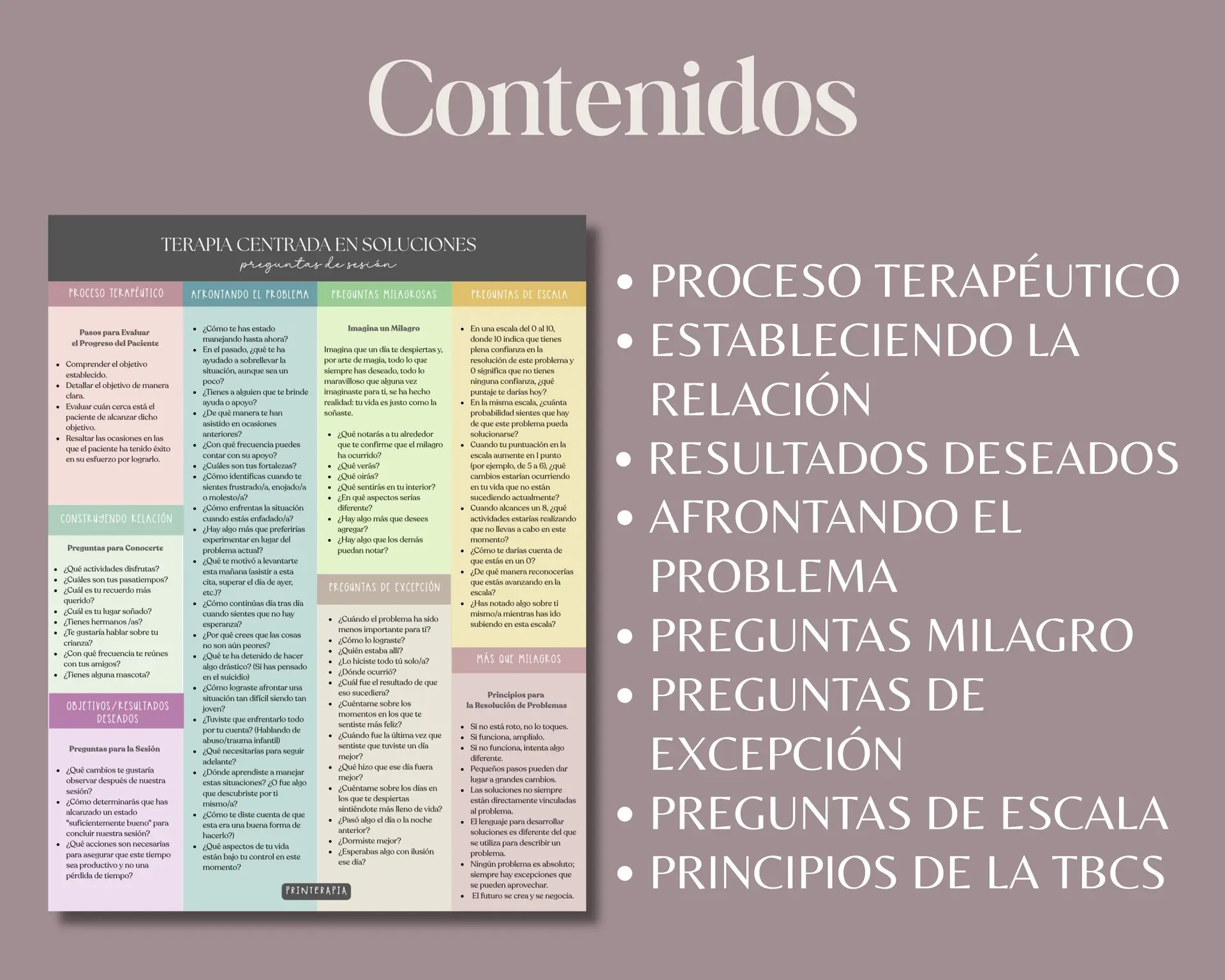 Preguntas TBCS – Guía rápida Terapia Breve Centrada en Soluciones PDF