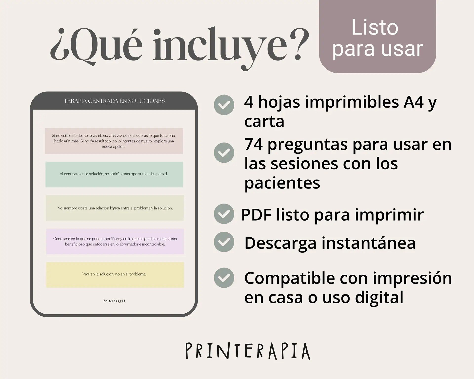 Preguntas TBCS – Guía rápida Terapia Breve Centrada en Soluciones PDF