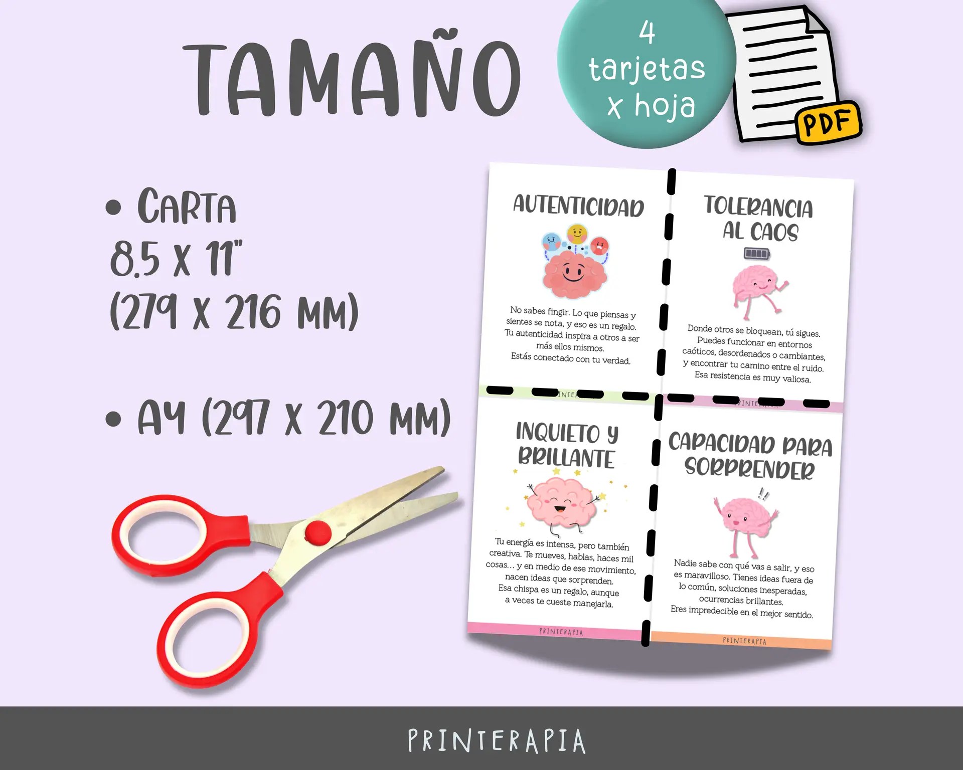 Tarjetas TDAH niños – Autoestima y fortalezas PDF