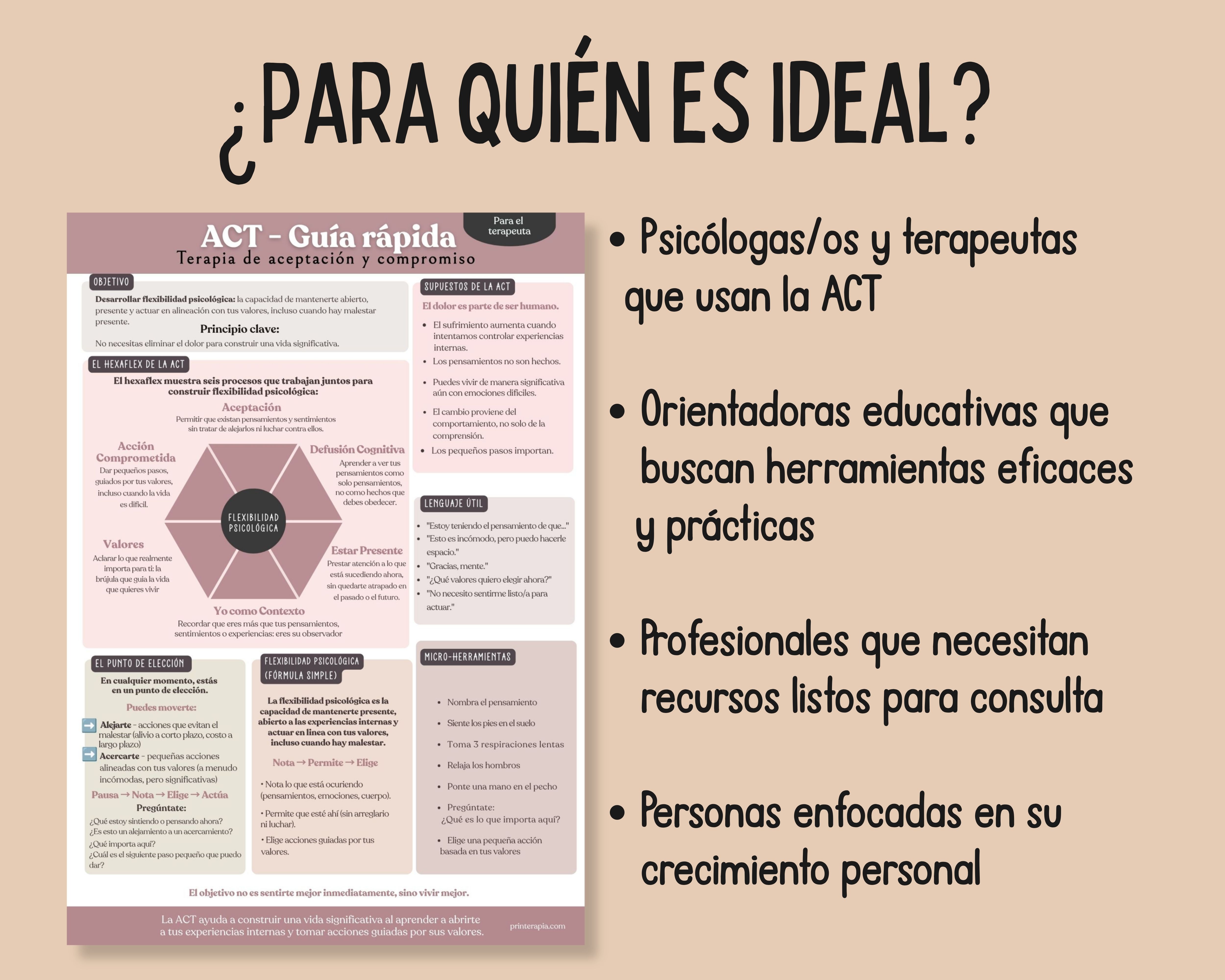 Hoja de Referencia ACT para Terapeutas