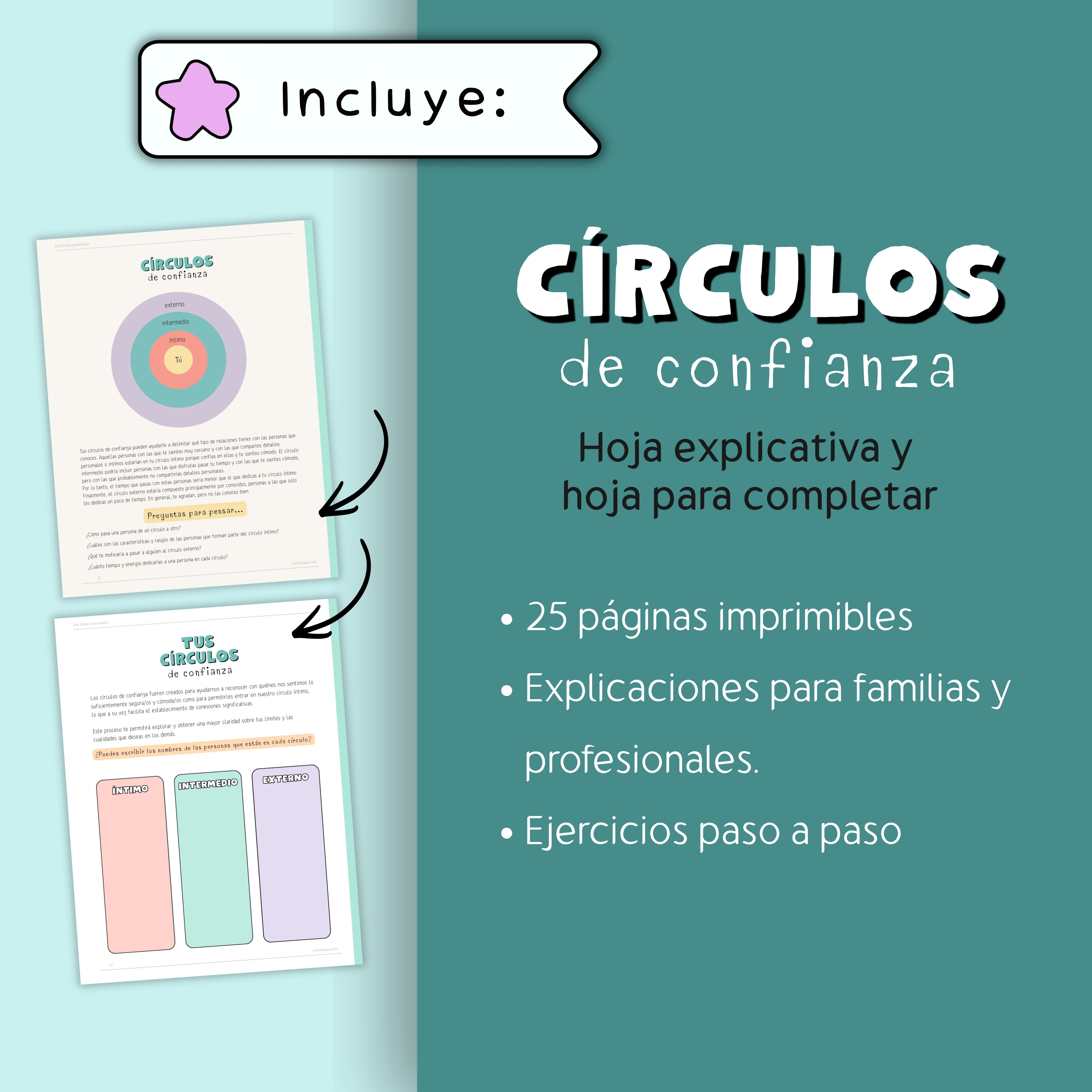 Cuaderno imprimible para aprender a poner límites saludables con ejercicios de autoconocimiento y comunicación asertiva