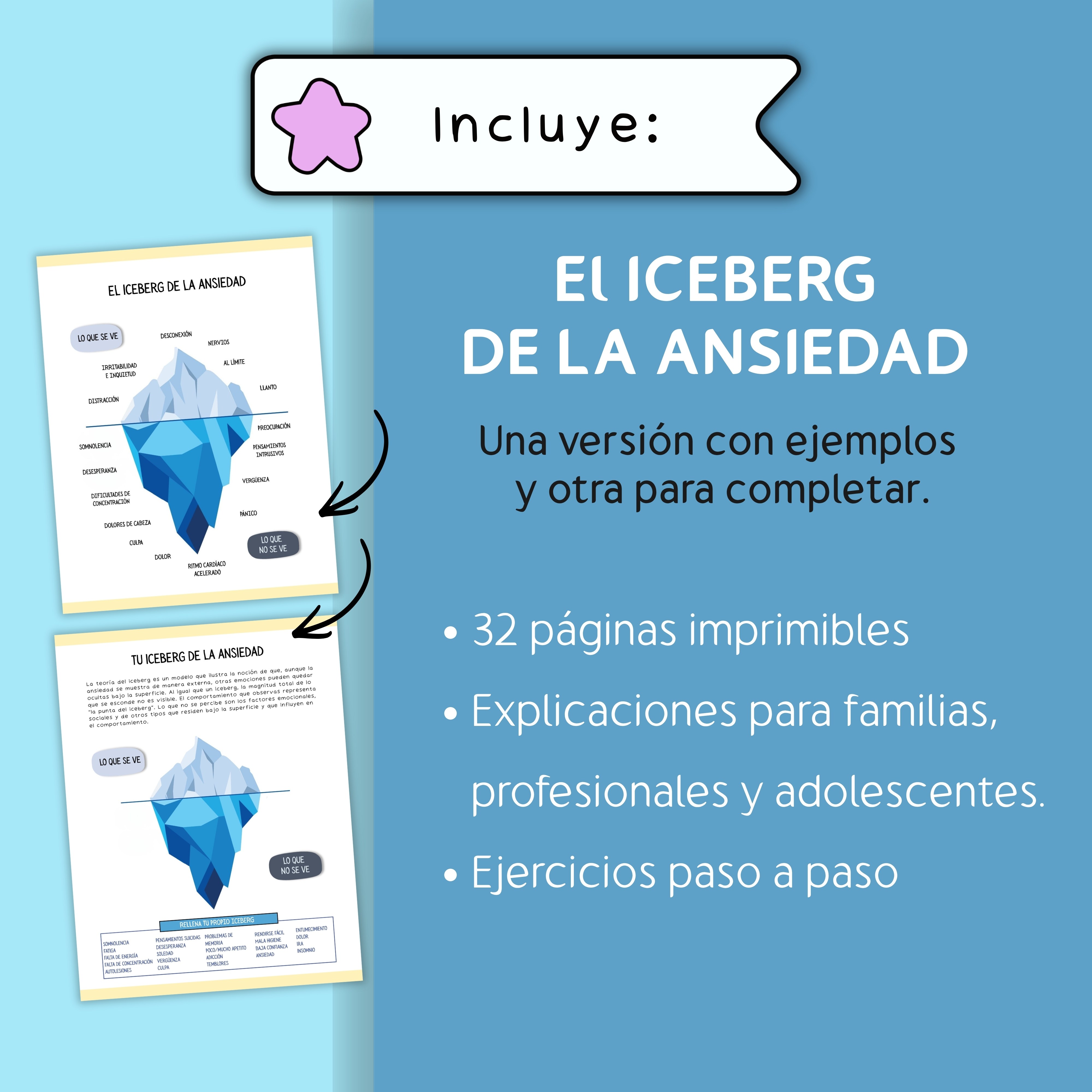 Material de psicología para adolescentes con estrategias prácticas para afrontar preocupaciones, estrés y ansiedad.