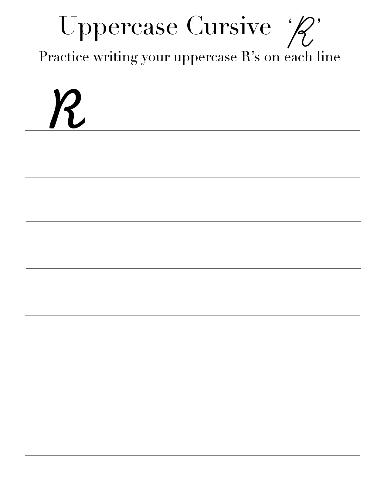Uppercase cursive R