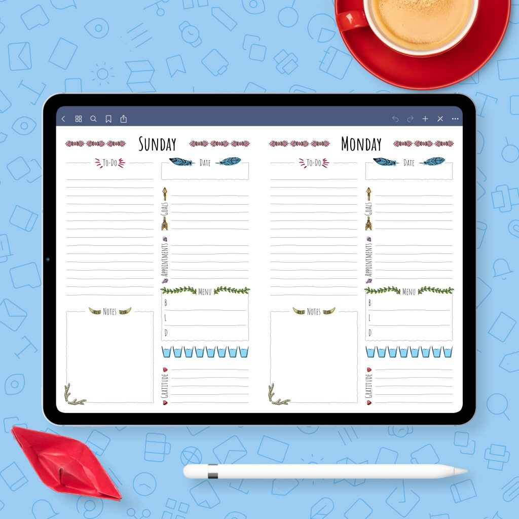 weekly journal pages template printable pdf