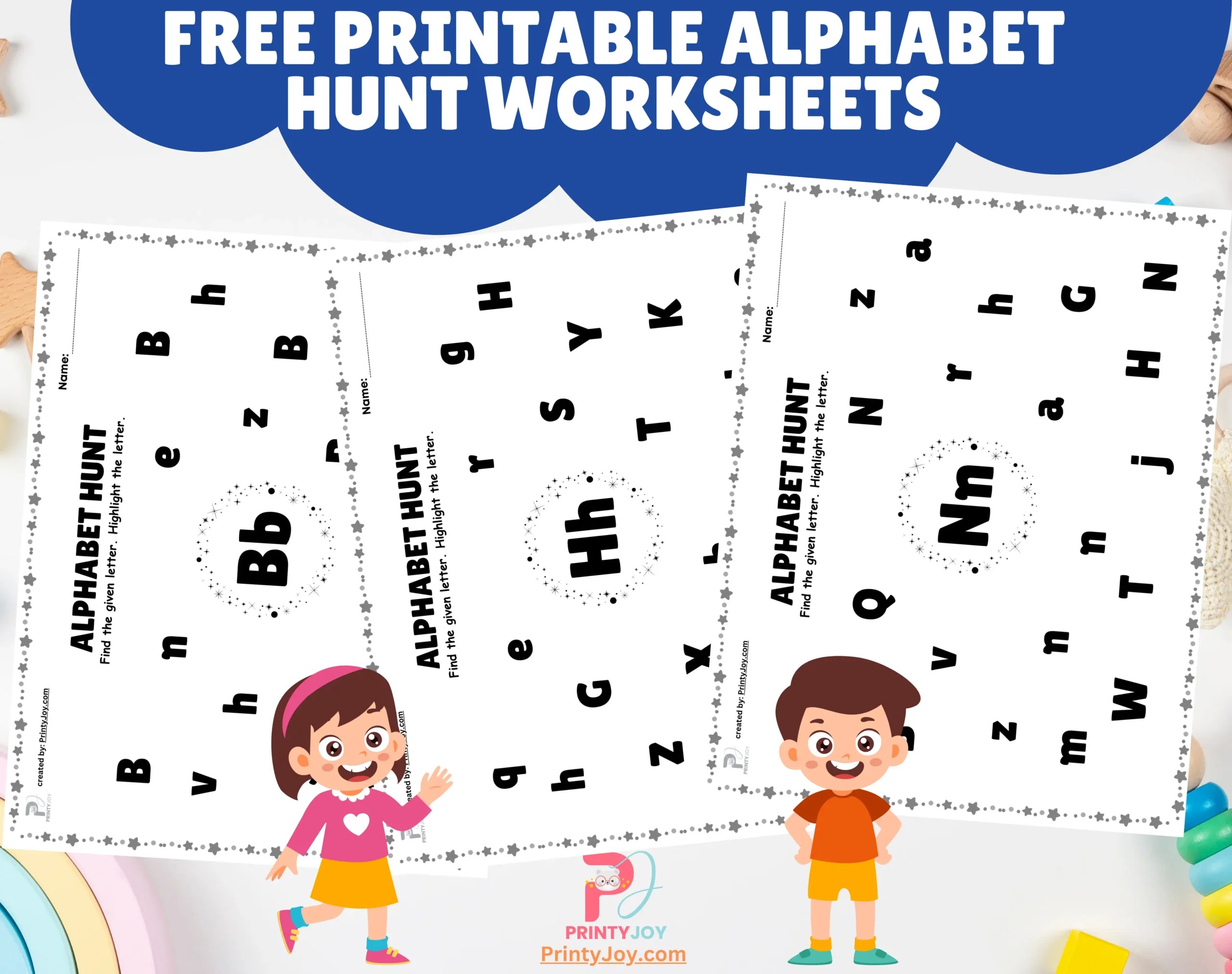 Free printable alphabet hunt worksheets