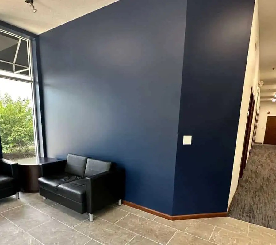 Painted wall with hallway