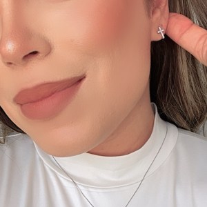 Conjunto Crucifixo Cravejado Silver