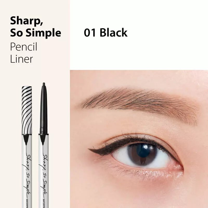 CLIO SHARP SO SIMPLE WATERPROOF PENCIL LINER 001 BLACK