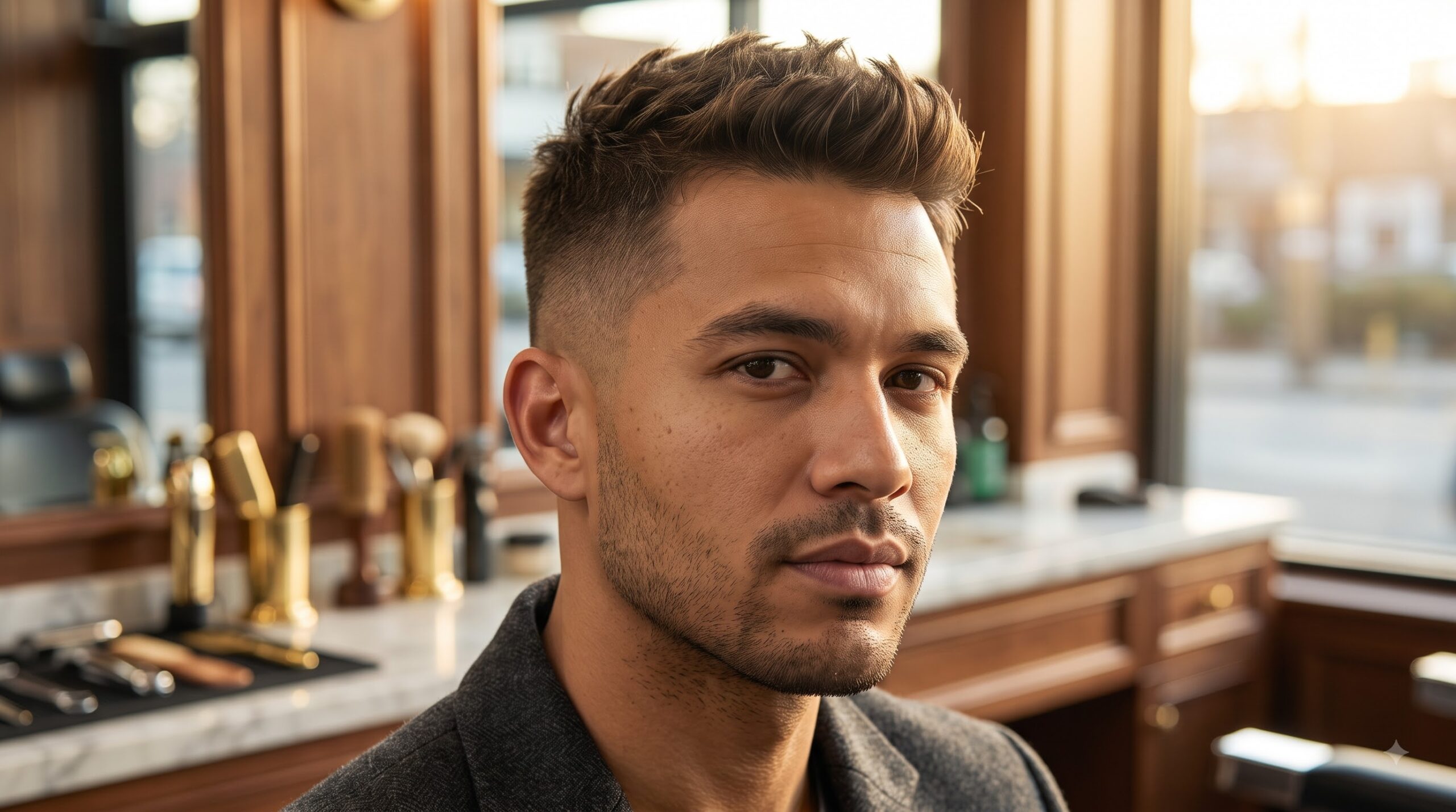 Man with a classic crew cut showing tapered sides and graduated top 2026 guide