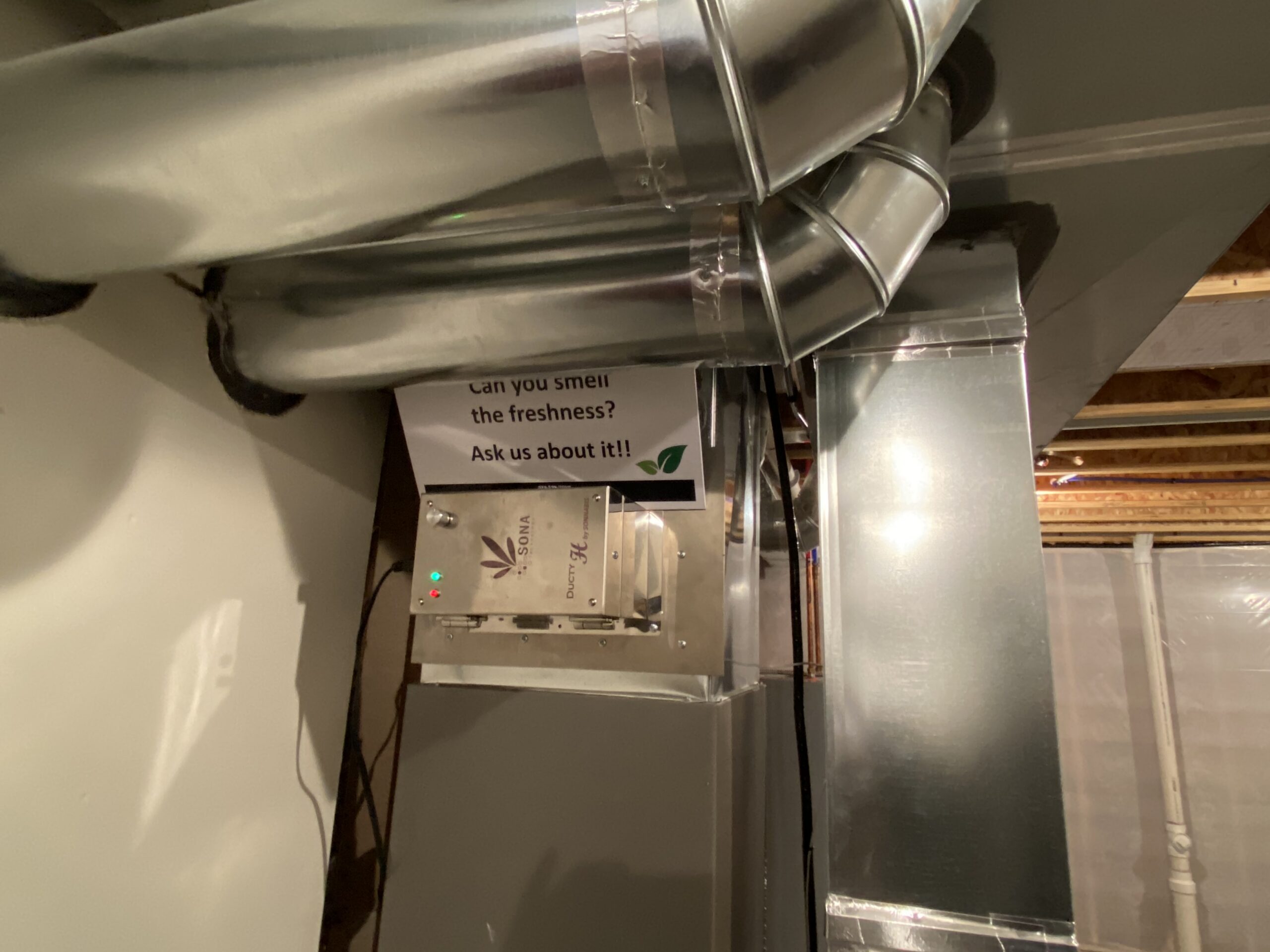 SONA Ducty H installed in home HVAC system