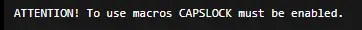 Alert - capslock must be enabled