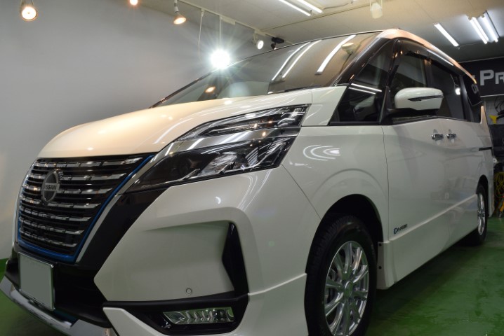 5 日産 セレナ ハイウエイスター E Power ブリリアントホワイトパール 千歳市より Spg Cort Type T 完全2層式ガラスコーティング 低撥水 艶 対すり傷 防汚 耐薬品性 のご利用ありがとうございました