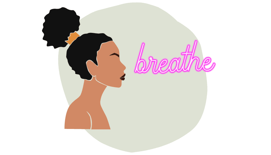 woman practising deep breathing