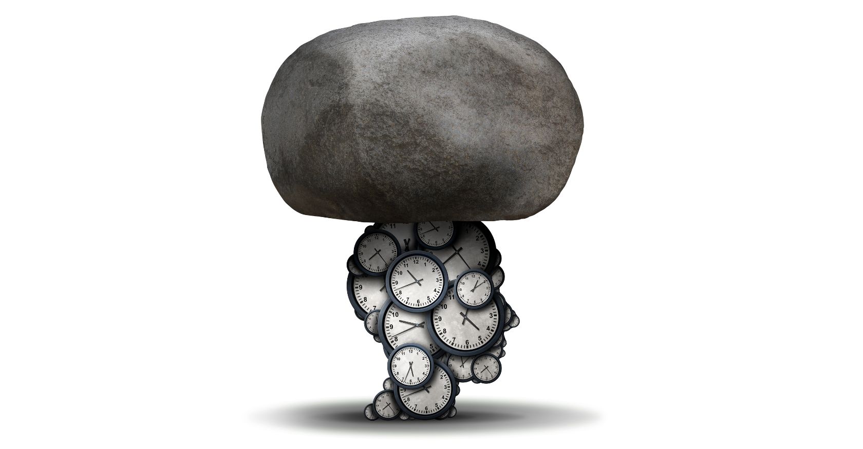 stress of a stone on the head of procrastinator