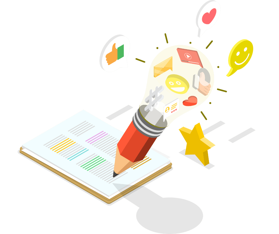 a pen with bulb writing a guest post for proactivity lab