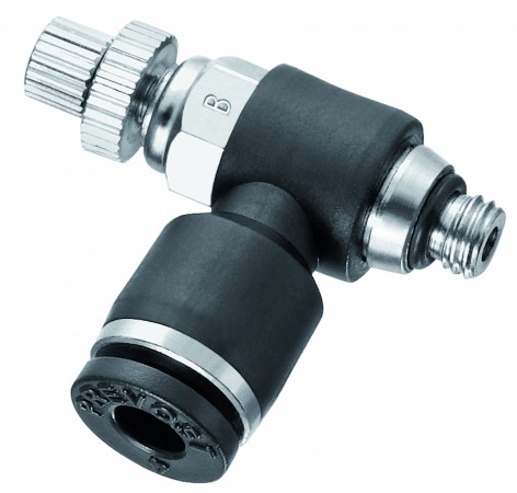 90° regulator pretoka z gumbom, BI reguliran, fi 12 - 3/8˝ ravni navoj