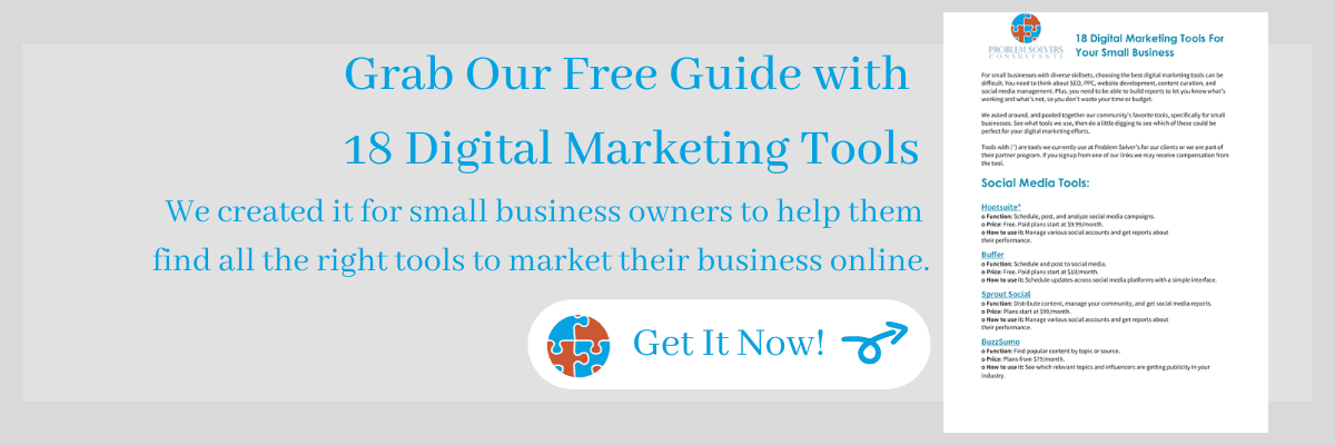 Get your free guide with 15 digitally marketing tools for your small town business.