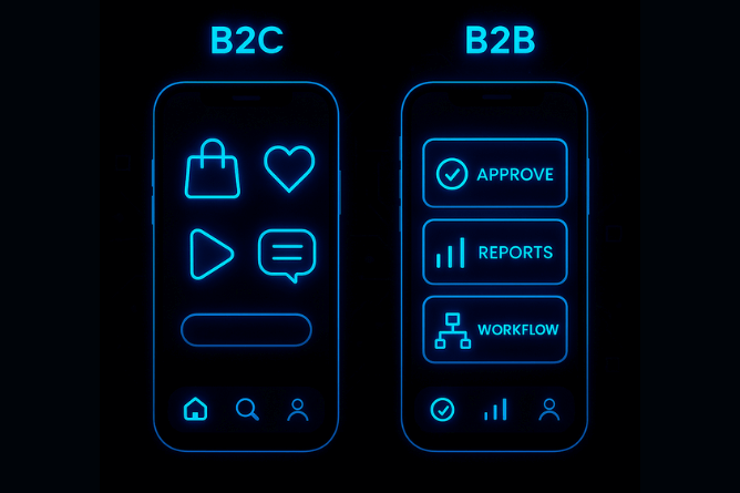 Different between B2B Mobile App Interface Design and B2C