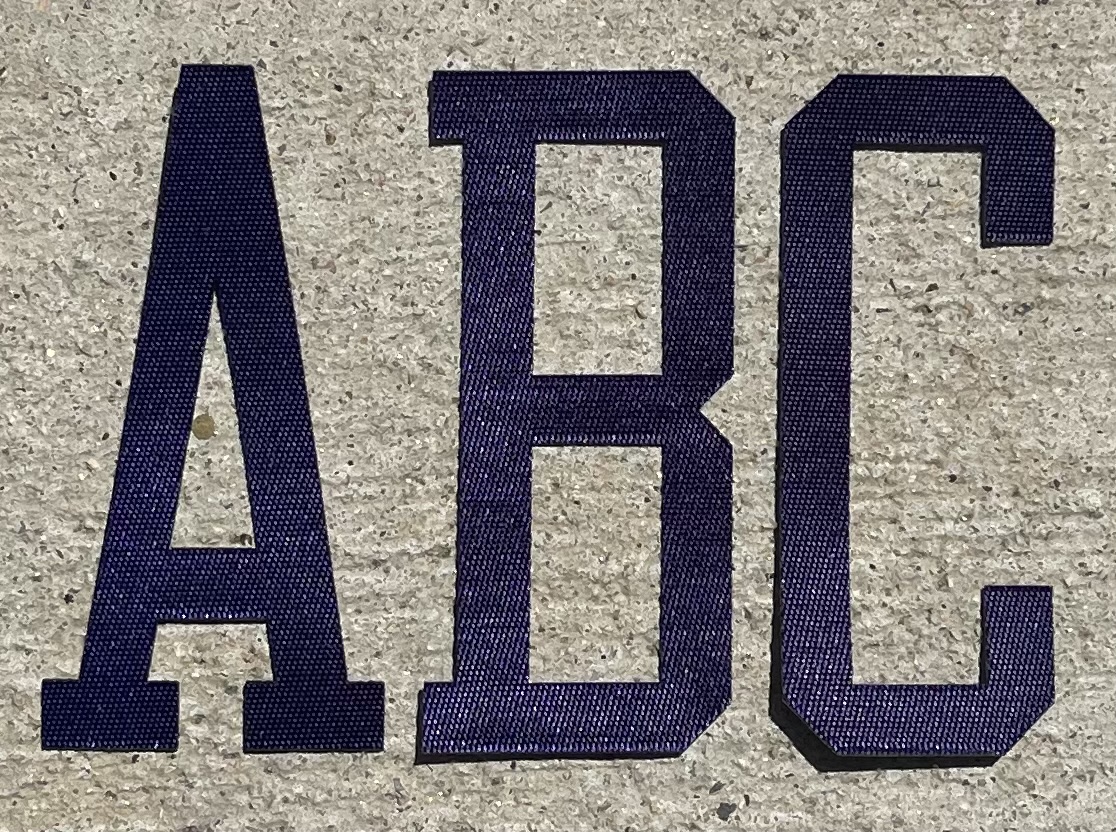 NBA Jersey Letters for Pro Cut Player Name Set - THIN PURPLE