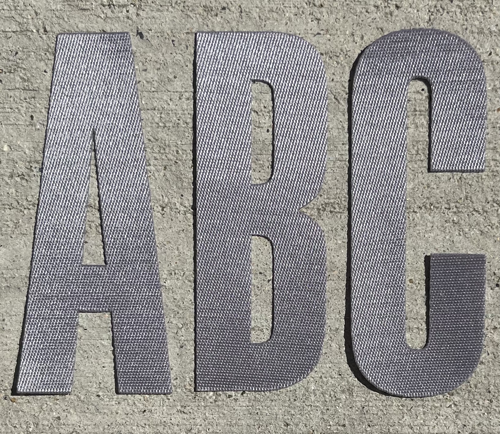 NBA Jersey Letters for Pro Cut Player Name Set - REGULAR ALUMINUM GRAY