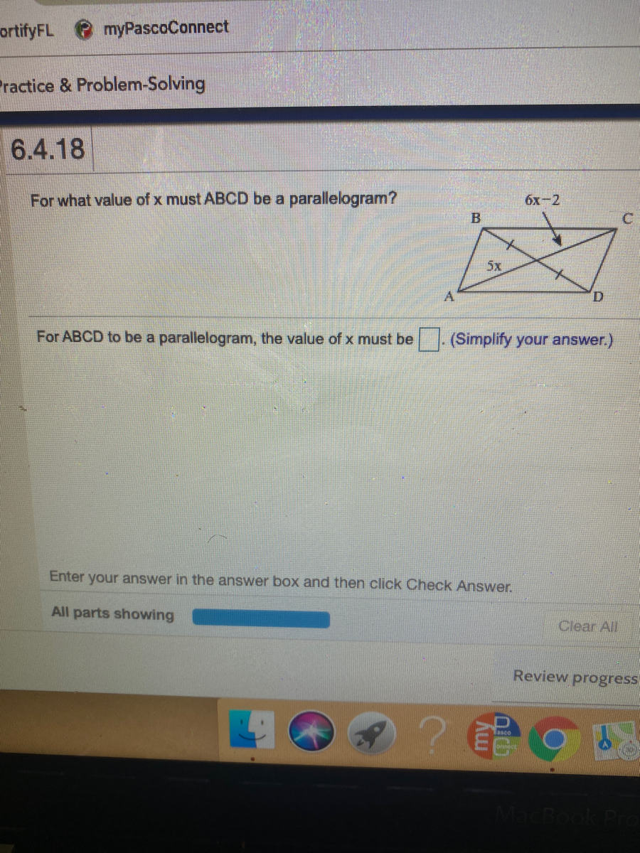 For What Value Of X Must Abcd Be A Parallelogram Chegg Lesson 9212 point each a.