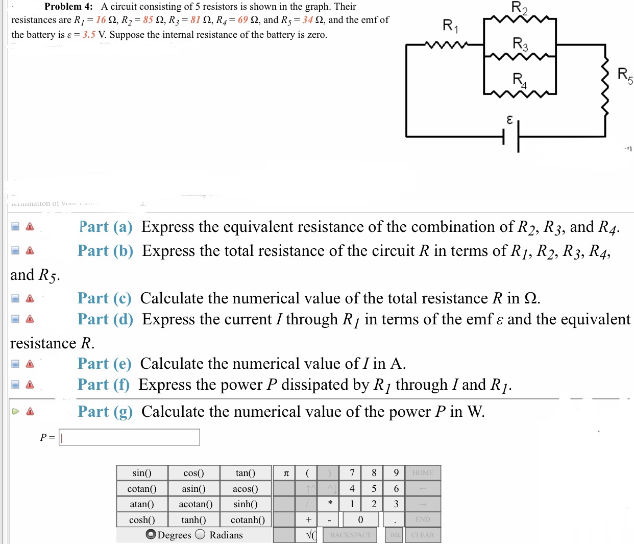 Answered Problem 4 A Circuit Consisting Of 5 Bartleby