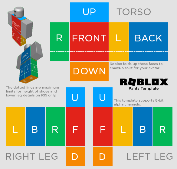 Classic Clothing Roblox Creator Hub Template Pants R15 