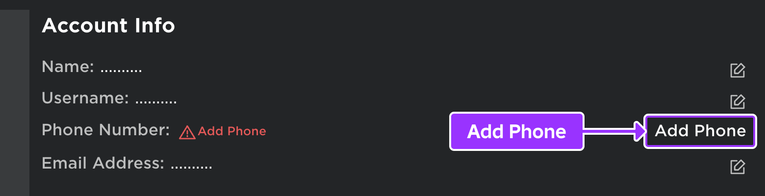 Account Roblox Creator Hub Add Phone 