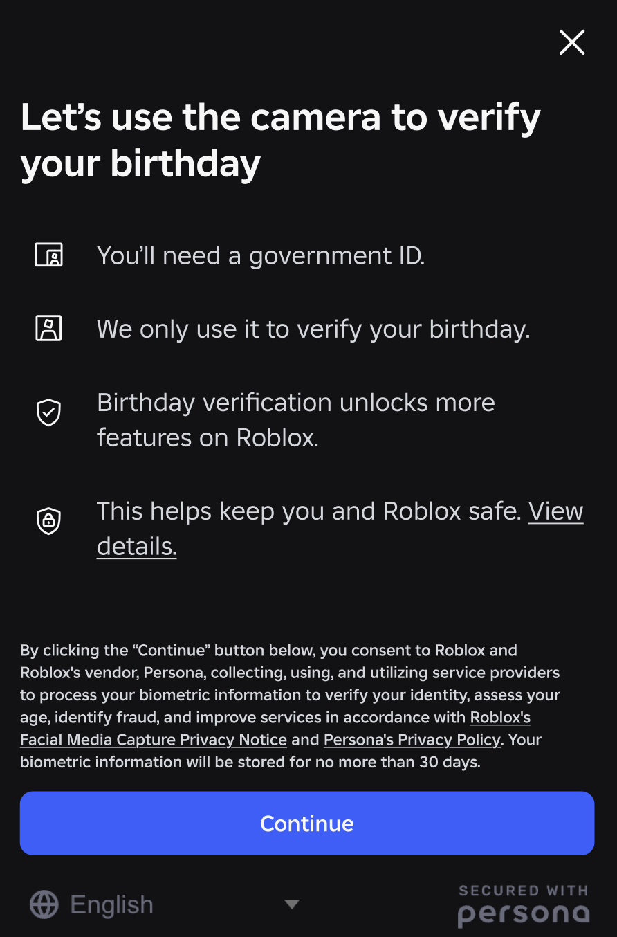 Option To Verify Age With Selfie Or ID Verify With ID 