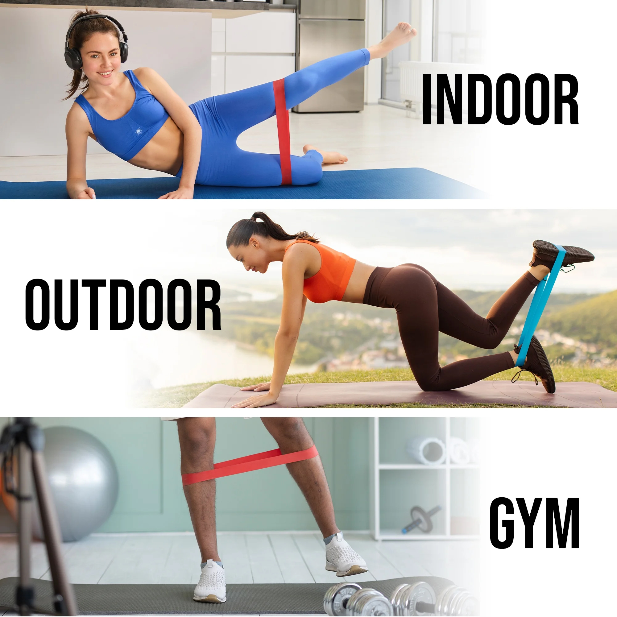 Deltafit Exercise Resistance Bands (5 Levels) TPE Loop Bands, Latex-Free