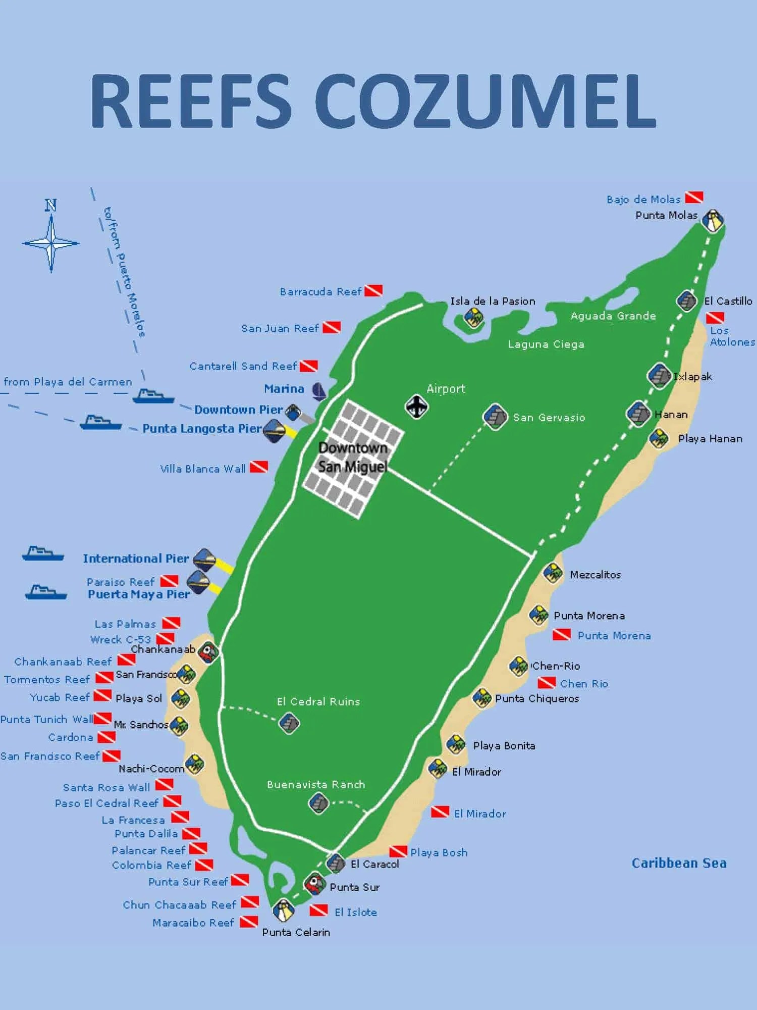 Isla Cozumel Map Cozumel Map EN 