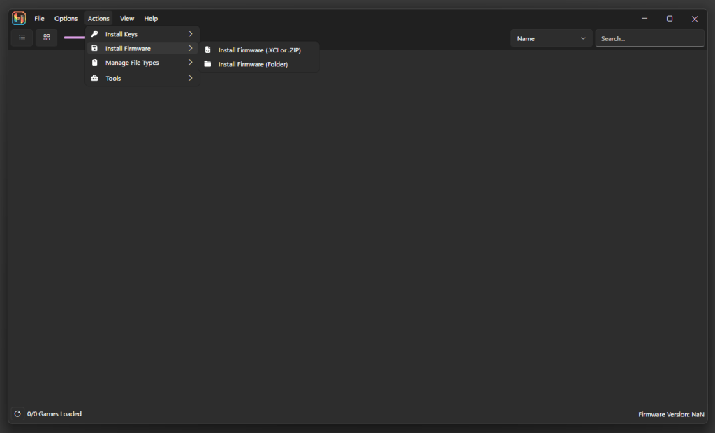 Choose Install a firmware from XCI or ZIP